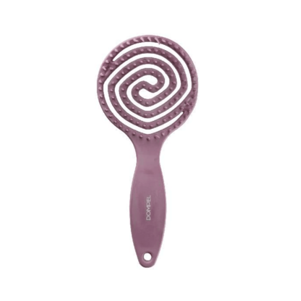 Dompel Detangling Hairbrush Flexible Bristles Purple All Hair Types