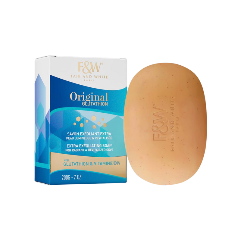 Fair and White Exfoliating Soap with Glutathione & Vitamin C, 200g
