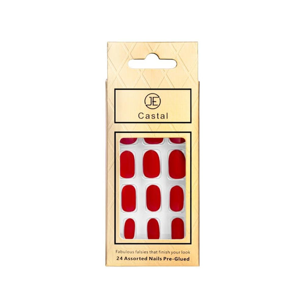 Castal Self-Adhesive Artificial Nails 24 Count Plastic Reusable B1