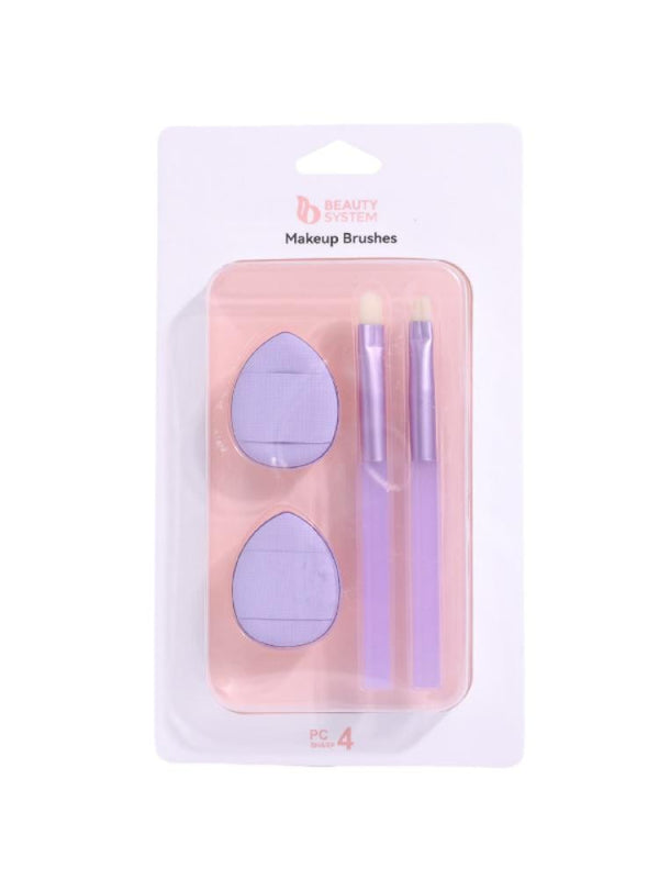 Beauty System Makeup Sponge and Brush Set - 4 Pieces