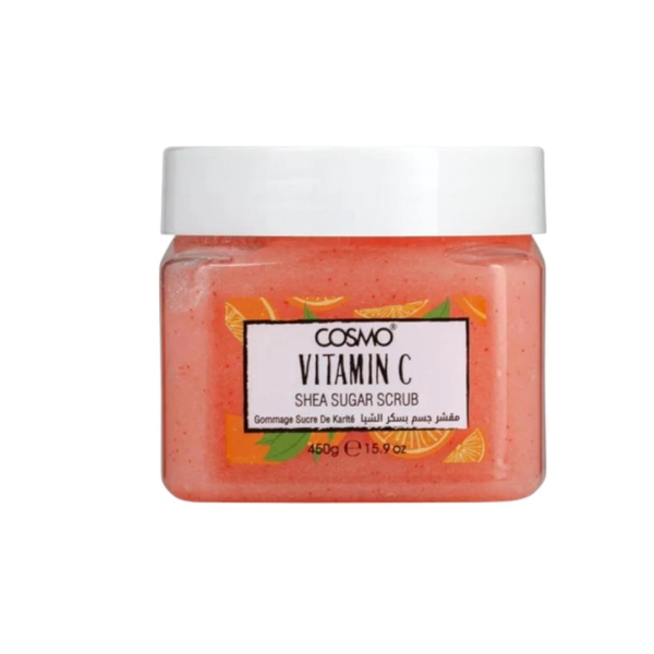 Cosmo Sugar Scrub with Shea Butter and Vitamin C, Exfoliating Body Treatment, 450g