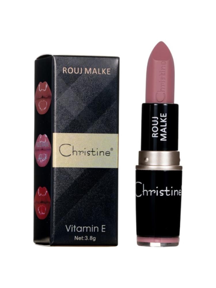 Lipstick for Fuller Lips Moisturizing Matte Vitamin E Christine 4g