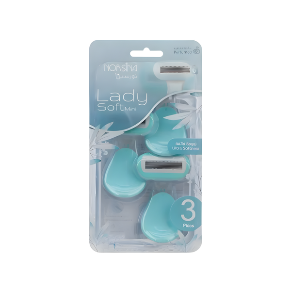 Norsina Women's Razor 6 Blades Lady Soft Turquoise 3 Pack