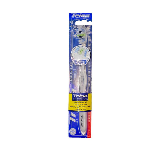 Best Toothbrush for Whitening Profilac White Medium Trisa 1 Count