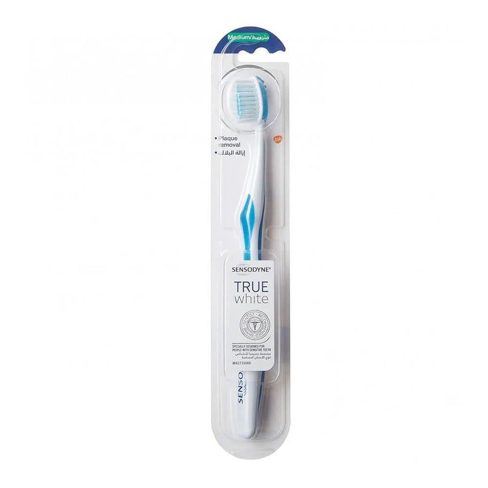 Sensodyne True White Toothbrush Medium Cleans Teeth & Gums 1 toothbrush