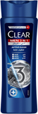 Clear 3 In 1 Shampoo For Men: Active Clean Hair & Body & Face 400ml