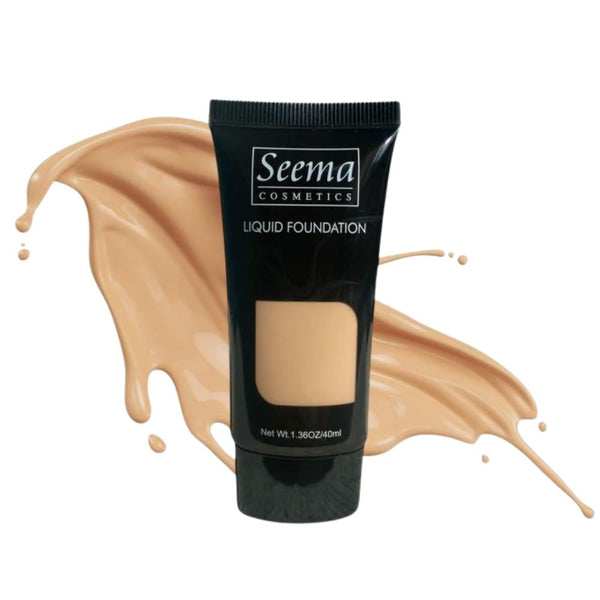 Seema Cosmetics Matte Liquid Foundation, Full Coverage, Oil-Resistant, 02