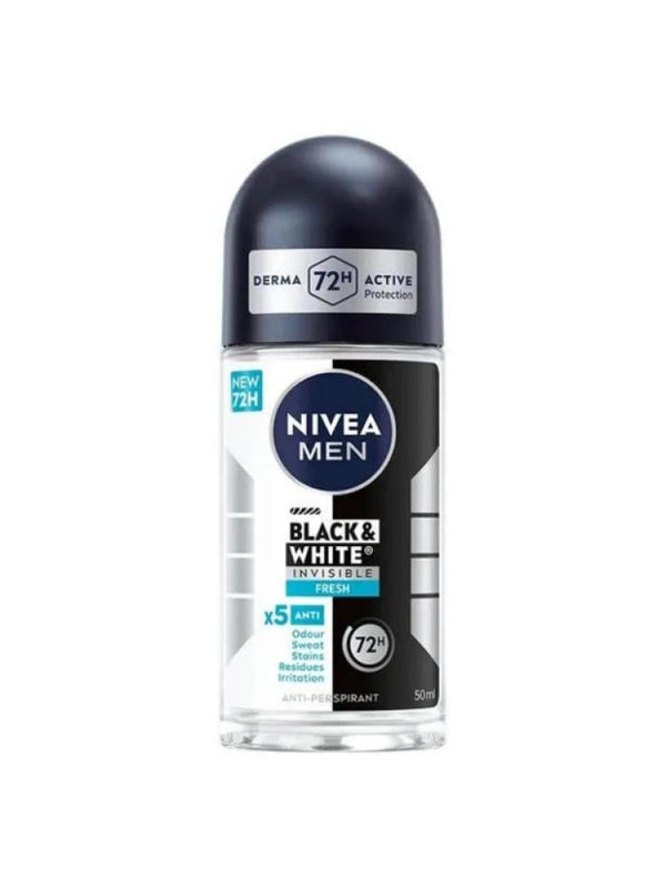 Roll-On Deodorant Black & White Fresh Stain Protection Nivea 50ml