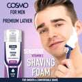 Cosmo Shaving Foam with Vitamin E, Alcohol-Free, 400ml