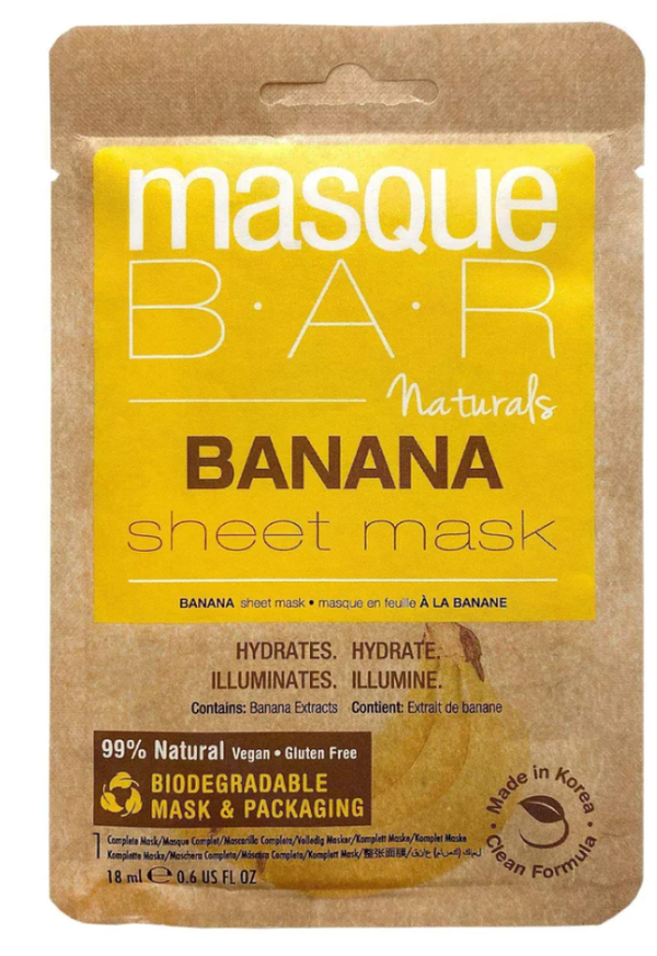 Banana Hydrating Sheet Mask Nourishing Fruit Extract Masque Bar 1 Piece