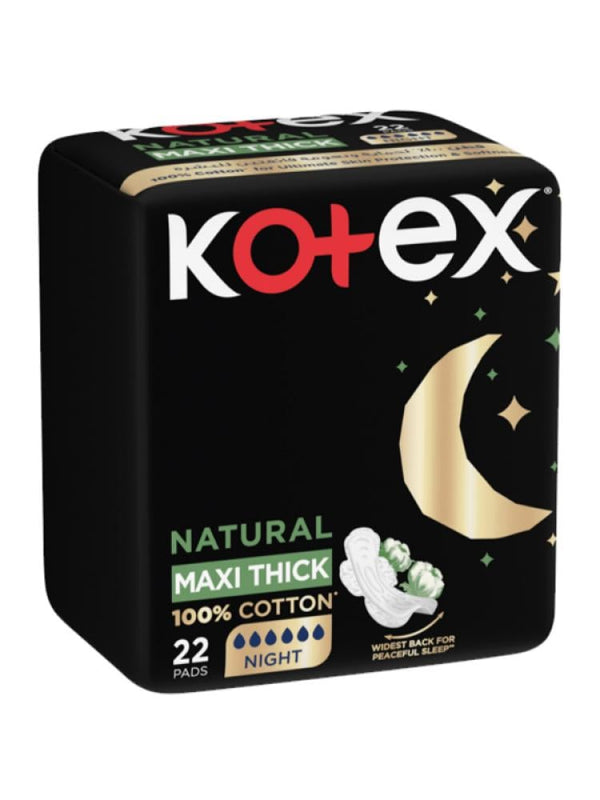 Sanitary Pads Night Maxi Thick with Wings Kotex Natural 22 Pads