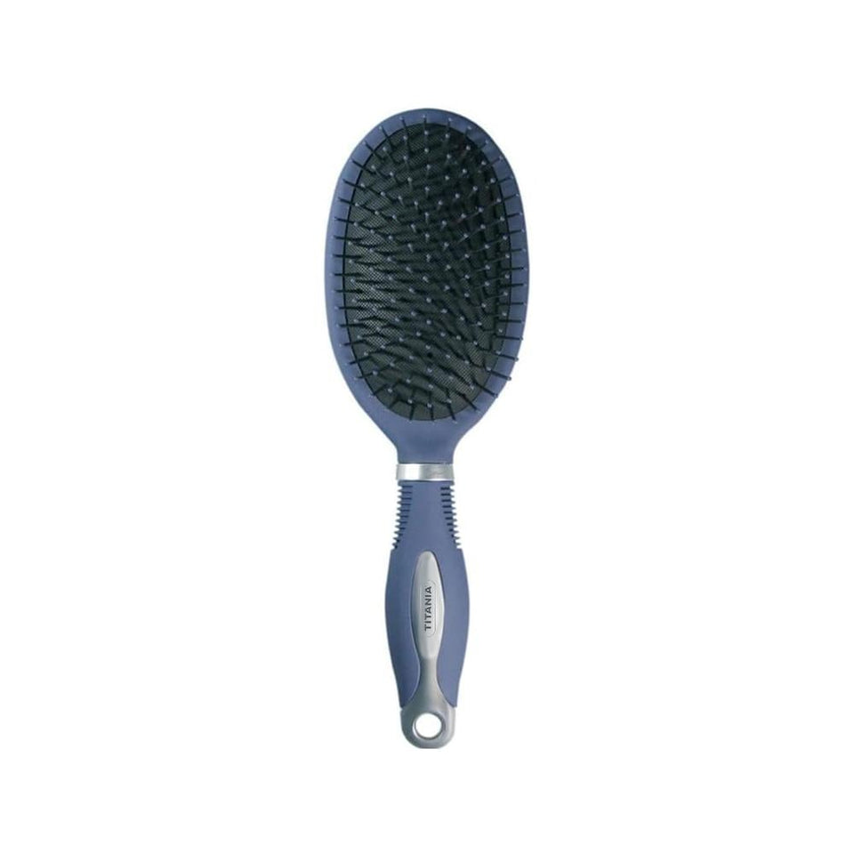 Titania Pneumatic Hair Brush Blue Gentle Scalp Massage Detangling 1651