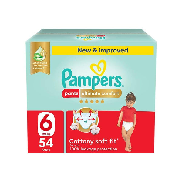 Baby Diapers Size 6 Ultimate Comfort Flexible Fit Pampers 54 Pieces