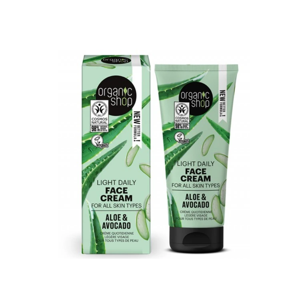 Organic Shop Face Cream, Avocado and Aloe Vera, 50ml