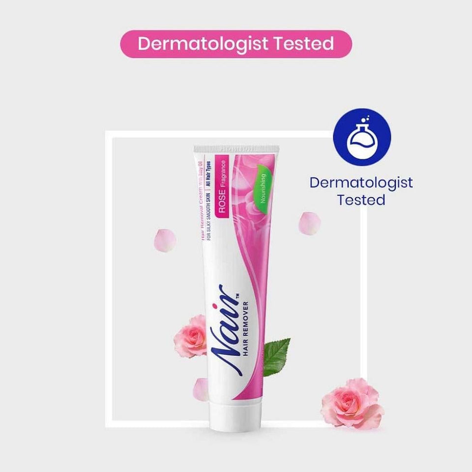 Nair Hair Removal Cream Rose Fragrance Smooth Skin Arms Legs 110g