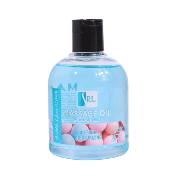 Spa System Massage Oil - Bubble Gum Scent, Moisturizing Body Oil, 250ml