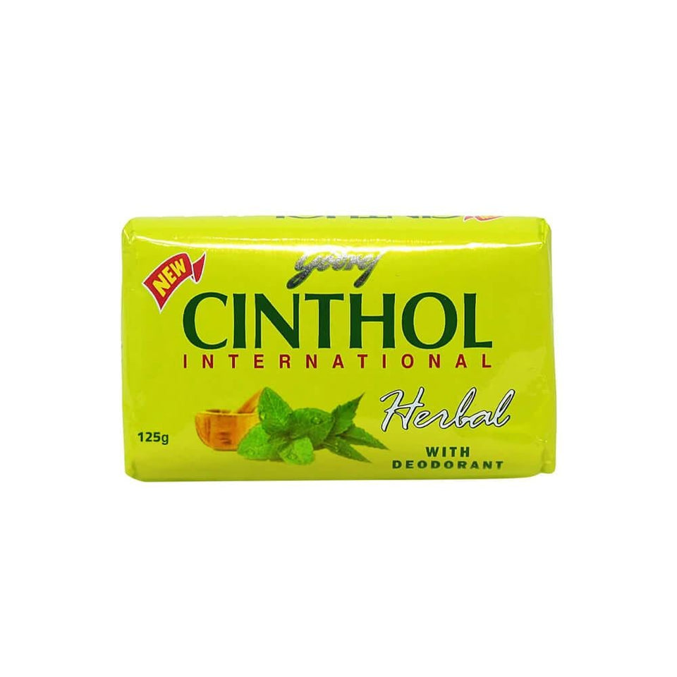 Cinthol Herbal Soap with Body Deodorant Fresh Scent Cleanses Skin 125g