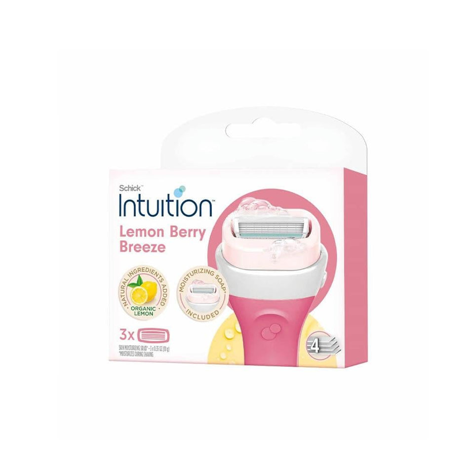 Schick Intuition Razor Blade Refills for Women with Lemon & Raspberry Extract 3 blades