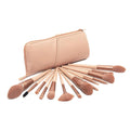 Katia Makeup Brush Set, 12-Piece, Synthetic Bristles, Pink Handles, Case