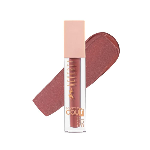Neverti Liquid Matte Lipstick 107 Rose Liss Long-Lasting Full Coverage