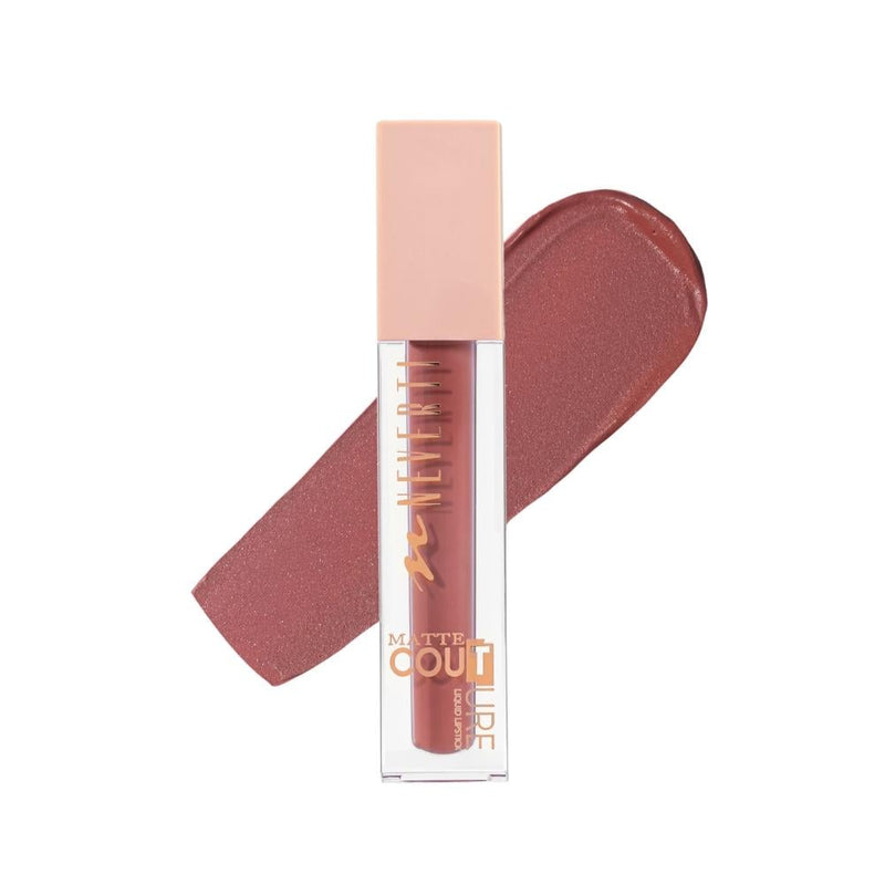 Neverti Liquid Matte Lipstick 107 Rose Liss Long-Lasting Full Coverage