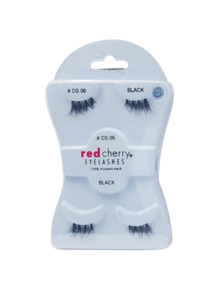 Buy Natural False Eyelashes DS06 Human Hair Lightweight Red Cherry 2-Pair Set