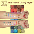 Neutral Eyeshadow Palette Matte Shimmer Pigmented 32-Color Set Forever52