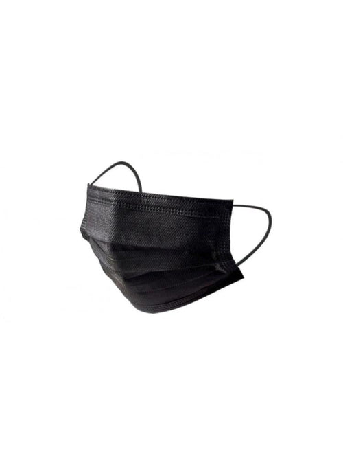 3-Ply Black Face Masks - 50 Count