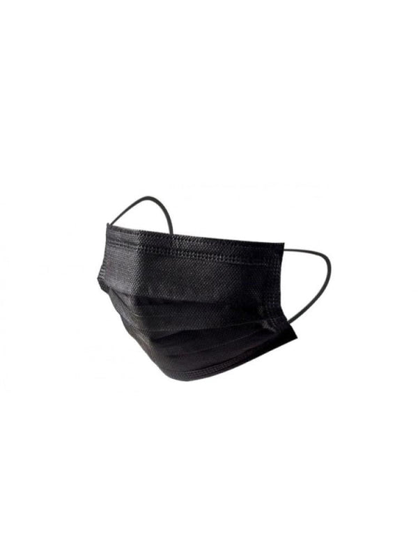 3-Ply Black Face Masks - 50 Count