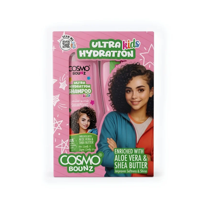 Cosmo Bounce Ultra Hydration Kids Shampoo and Conditioner Set Gentle 400ml