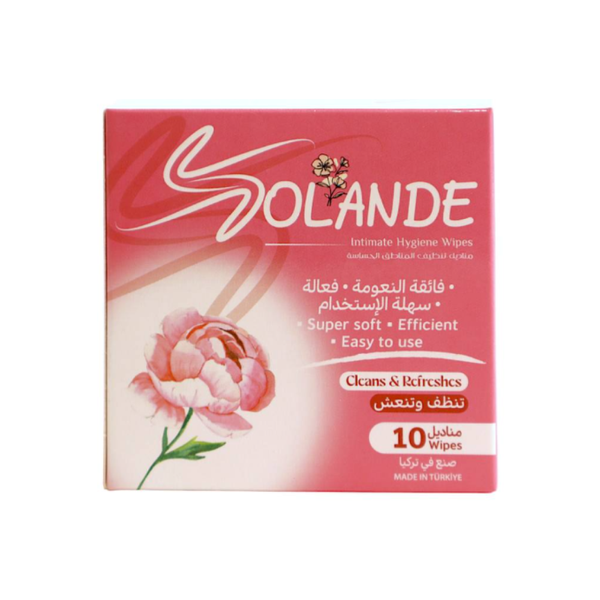 Soland Intimate Cleansing Wipes, Sensitive Area, 10 Count