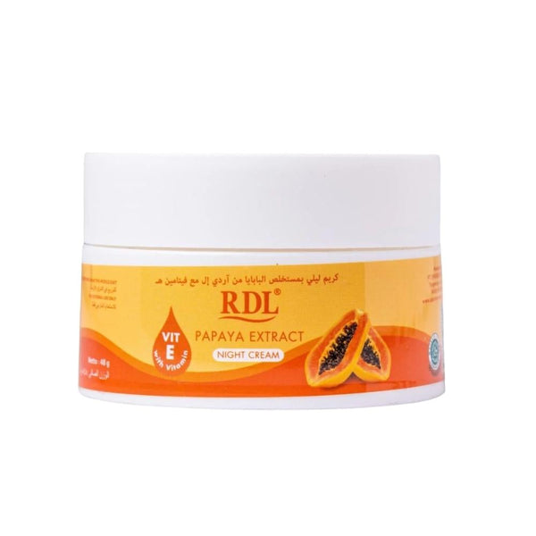 RDL Papaya & Vitamin E Night Cream for Brightening and Hydration, 48g