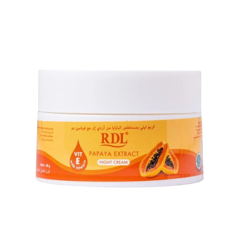 RDL Papaya & Vitamin E Night Cream for Brightening and Hydration, 48g