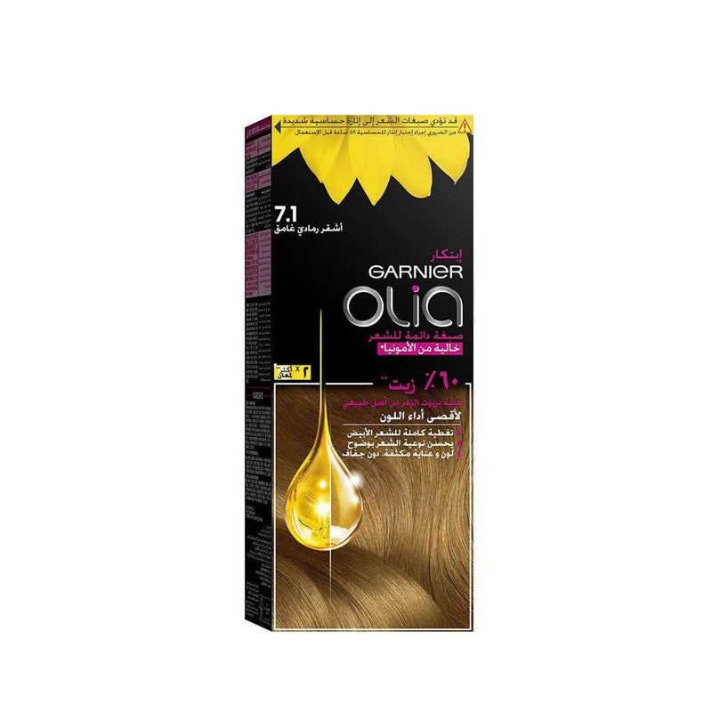 Blonde Hair Dye Dark Ash 7.1 Ammonia Free Garnier Olia 1 Pack