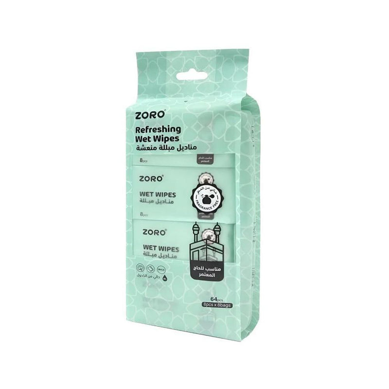 Wet Wipes Refreshing Unscented Alcohol-Free Zoro 8x8 Wipes