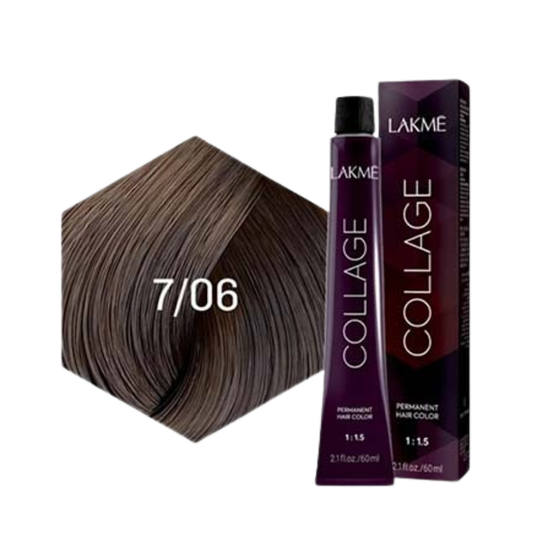 Lakme Permanent Hair Color Medium Warm Blonde 7.06, 60ml, Gray Coverage