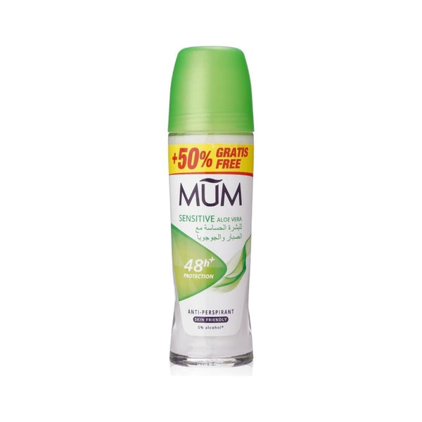 MUM Aloe Vera Roll-On Deodorant for Sensitive Skin, Alcohol-Free, 75ml