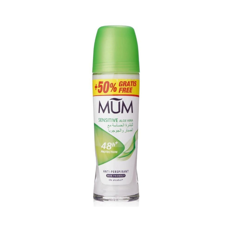 MUM Aloe Vera Roll-On Deodorant for Sensitive Skin, Alcohol-Free, 75ml