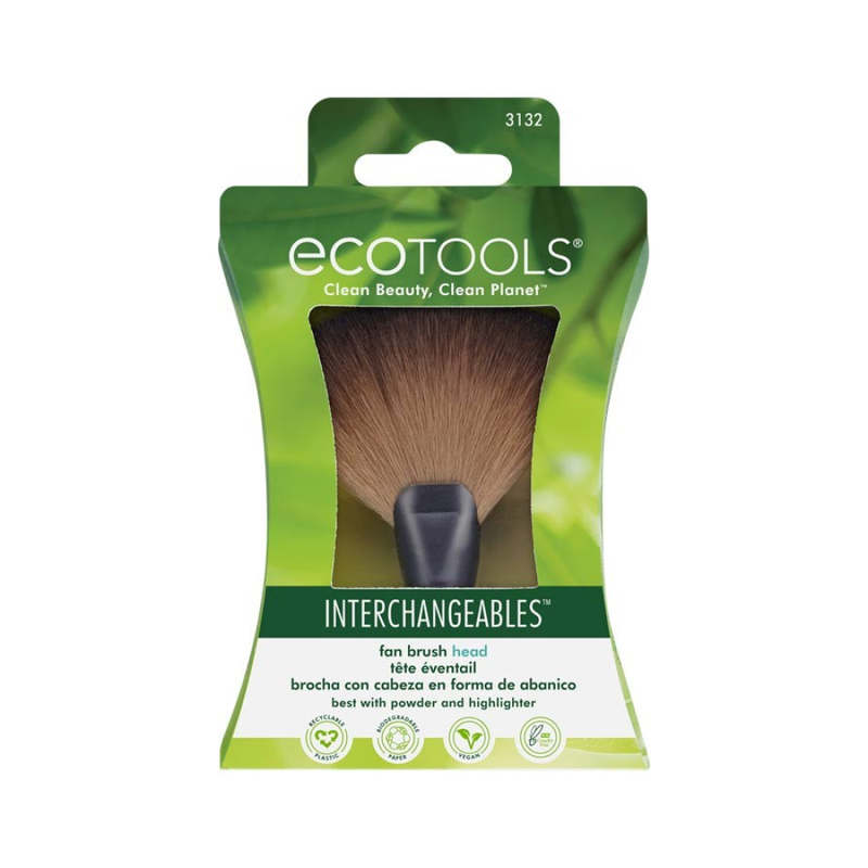 Ecotools 3132 Interchangeable Makeup Brush Head, Tapered Design, Plant-Based