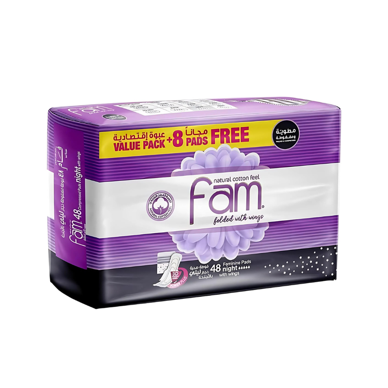 Night Sanitary Pads with Wings Economy Pack Fam 48 Pads