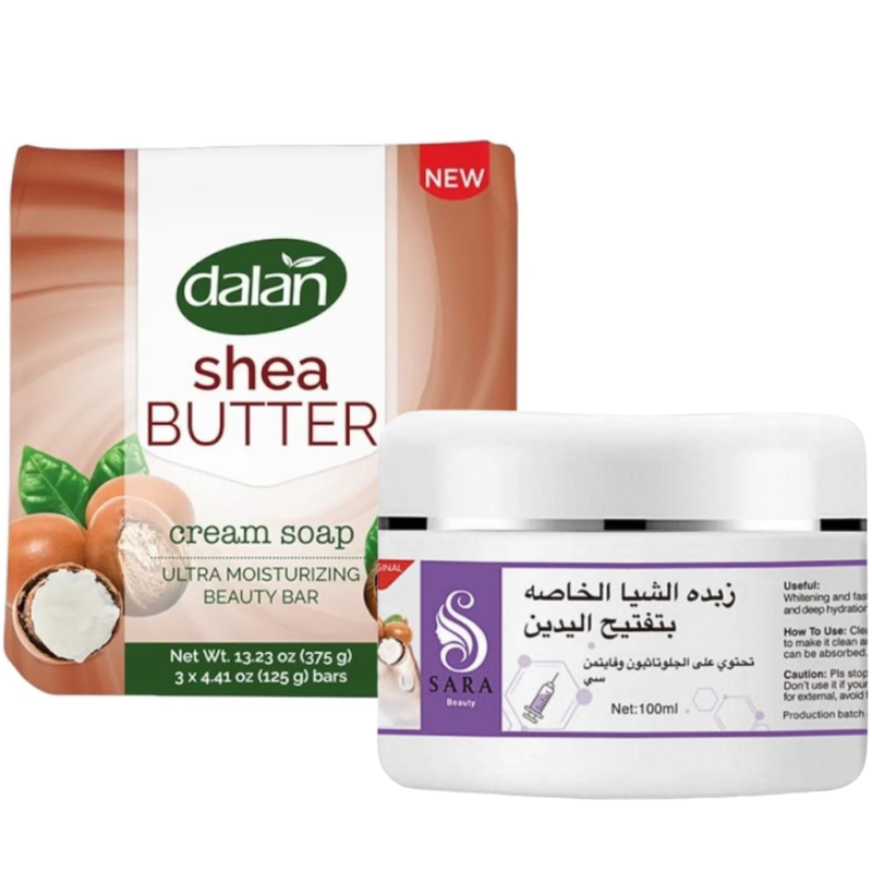 Dalan Hand Care Set: Shea Butter Soap & Sara Beauty Brightening Butter