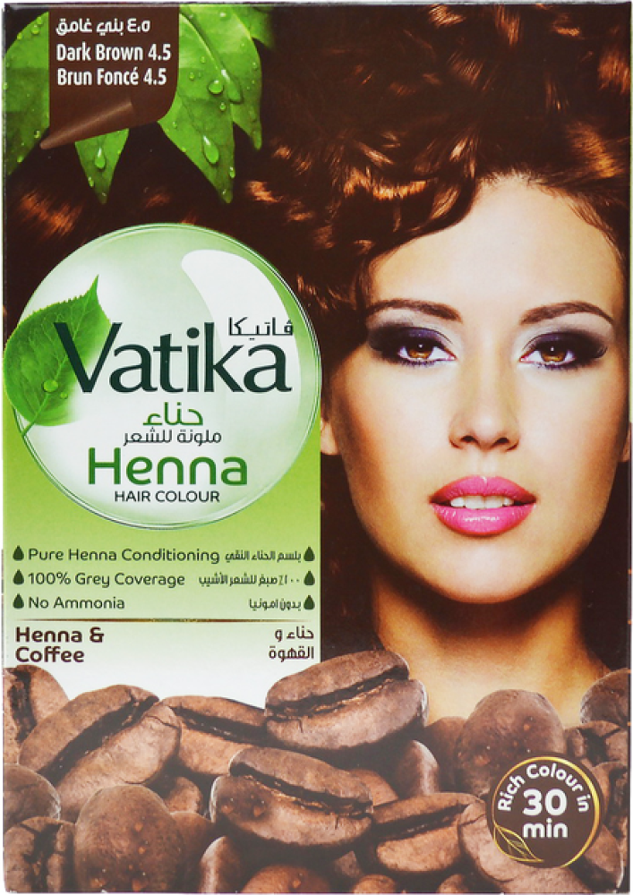Vatika Henna Hair Colour Dark Brown No 4.5 Natural Formula 150g