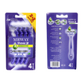 Top Rated Shaving Razor 3-Blade System Marawi 4 Pieces