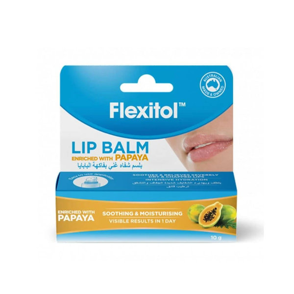 Flexitol Papaya Lip Balm, Moisturizing Treatment, 10g