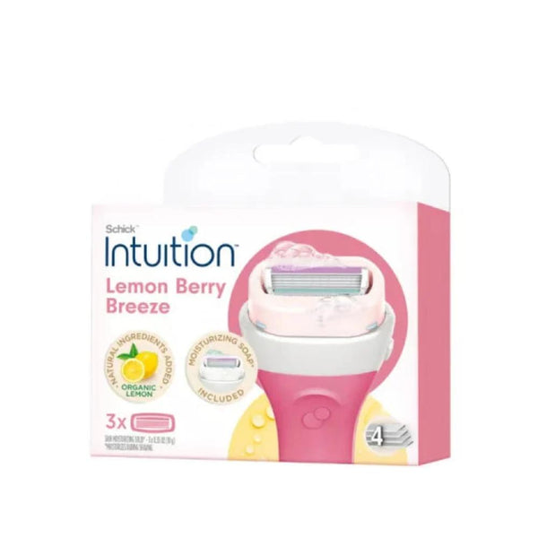 Schick Intuition Razor Blade Refills, Lemon & Cranberry, 3 Count
