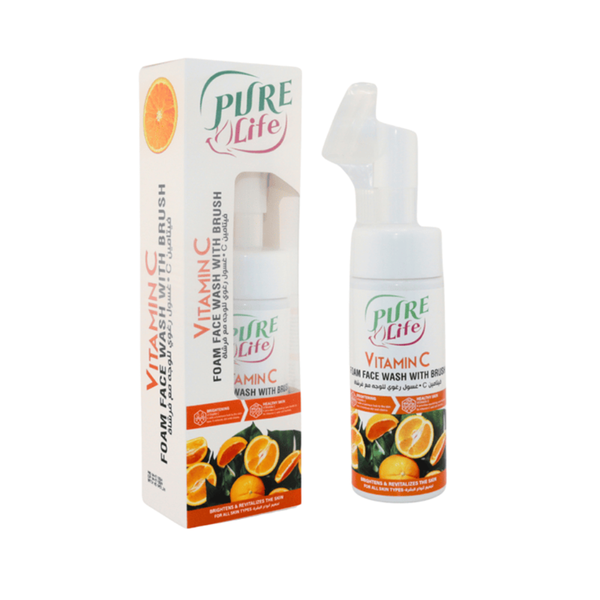 Pure Life Vitamin C Foaming Facial Wash with Brush, 150ml