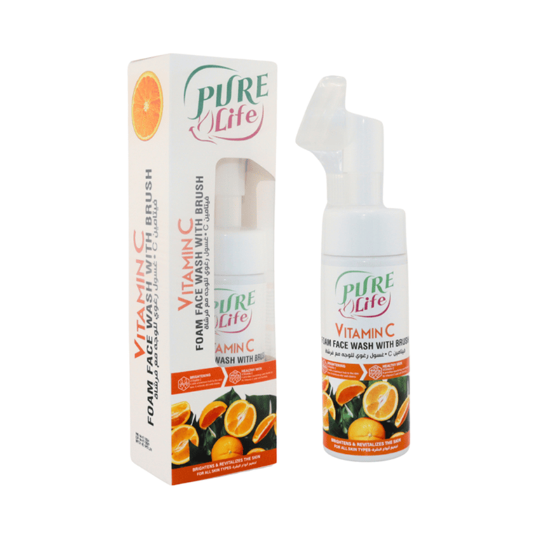 Pure Life Vitamin C Foaming Facial Wash with Brush, 150ml