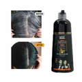 Laser White Hair Color Shampoo with Argan Oil for Gray Coverage, Natural Black 420ml