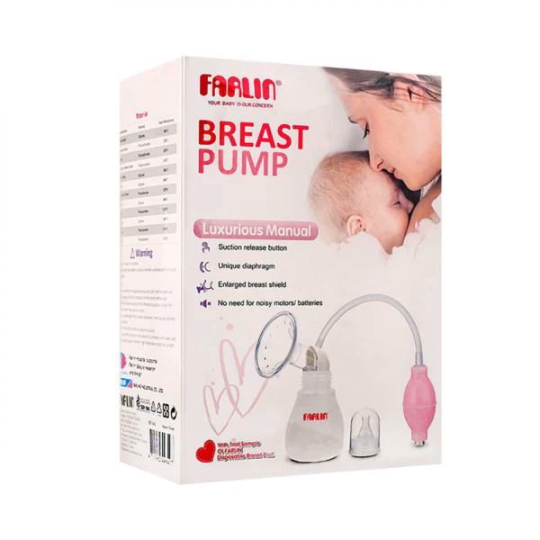 Farlin Manual Breast Pump with Suction Release and Silicone Massage Pad