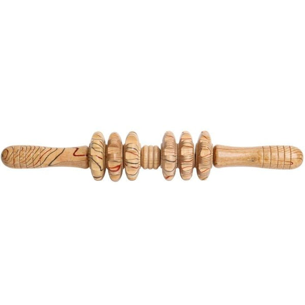 Salon System Natural Wood Massage Stick with Rotating Heads
